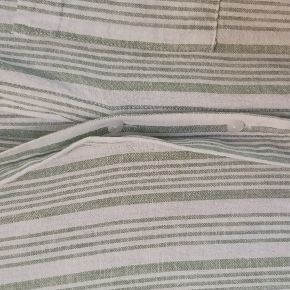 Croft & Barrow Short Sleeve Striped Button Down Linen Blend Top Size S - Picture 7 of 15